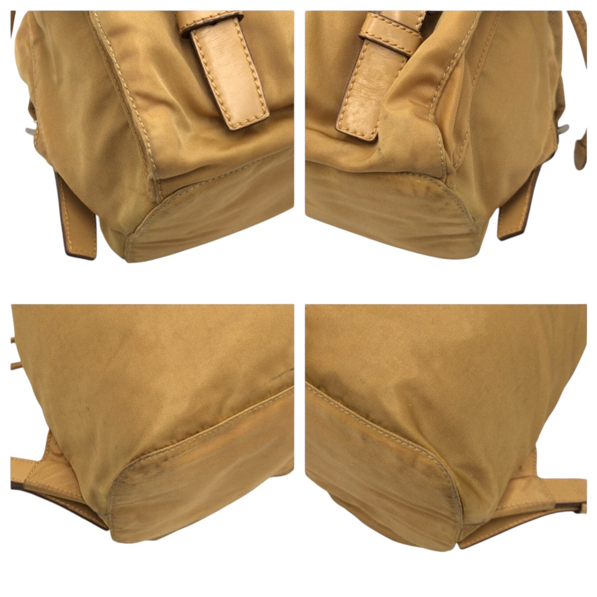 Backpack Camel Test Triangular Logo Handbag Nylon Brown