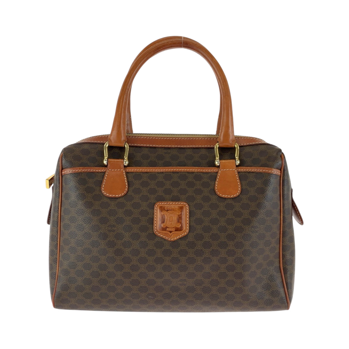 Pvc Metal Handbag Macadam Women Brown Gold Travel Bag