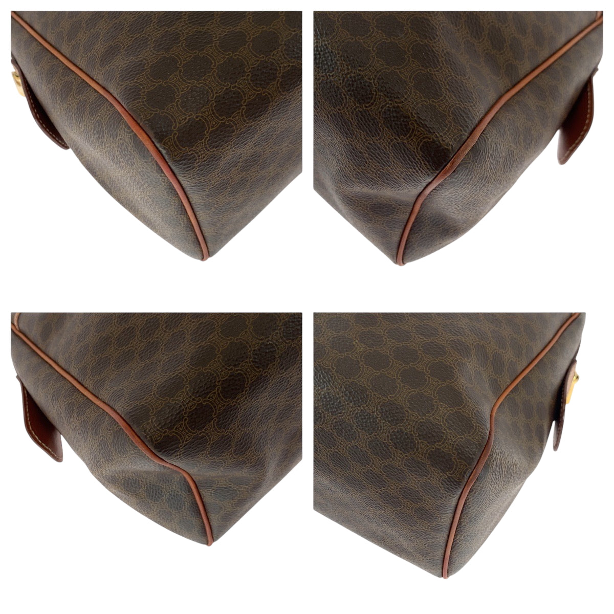 Pvc Metal Handbag Macadam Women Brown Gold Travel Bag