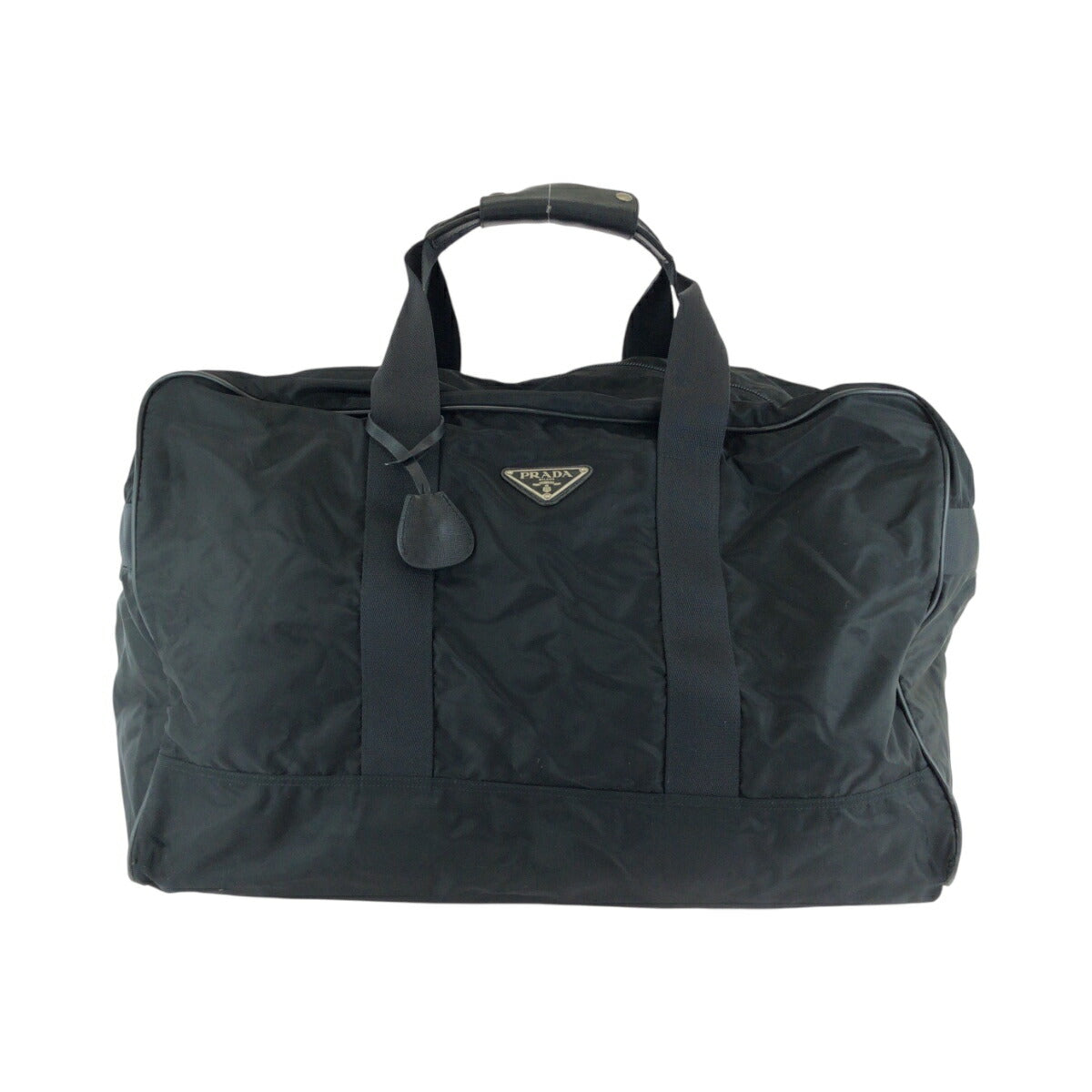 Prada Tessuto Triangle Plate Boston Bag Nylon Logo Travel Bag