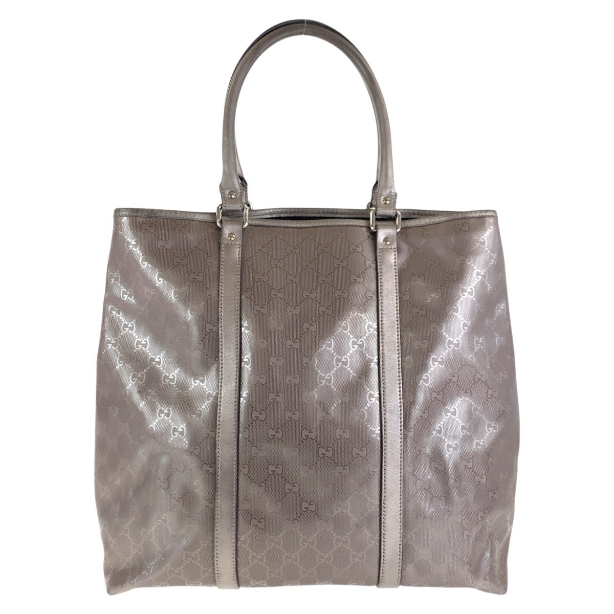 Gucci GG tion GG implementation Leather Canvas Brown Silver Shoulder Bag
