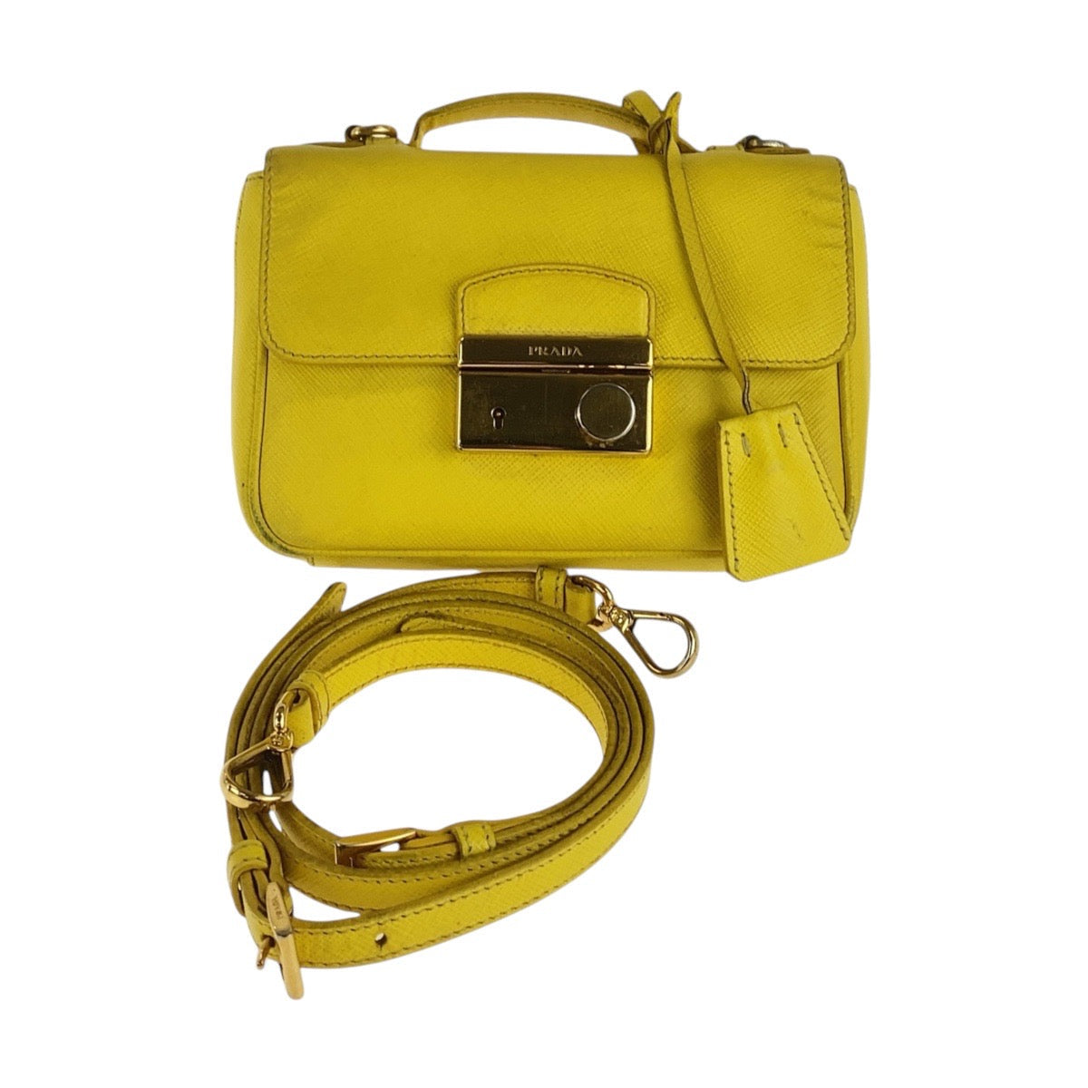 Shoulder Bag Yellow Metal Shoulder Bag Handbag Leather Gold