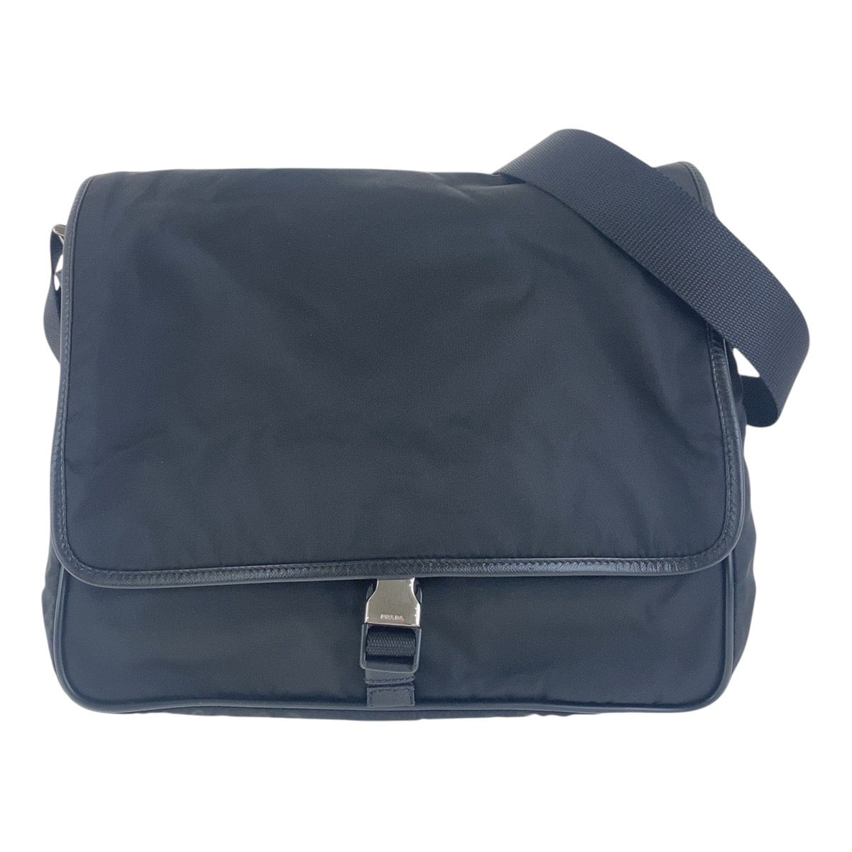 Prada Tessuto Triangle Plate Shoulder Bag Logo