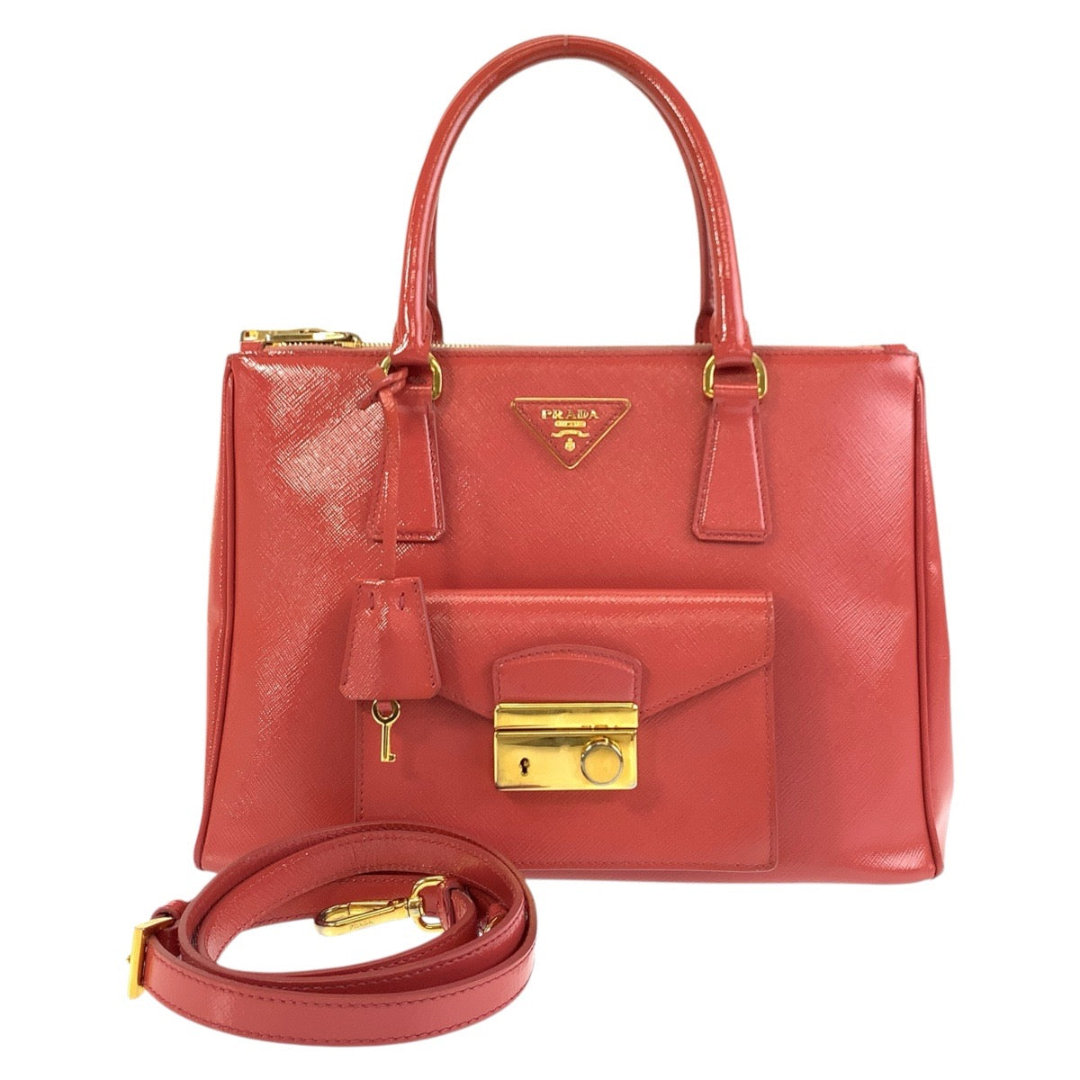 Metal Handbag Tote Bag Shoulder Bag Way Leather Pink
