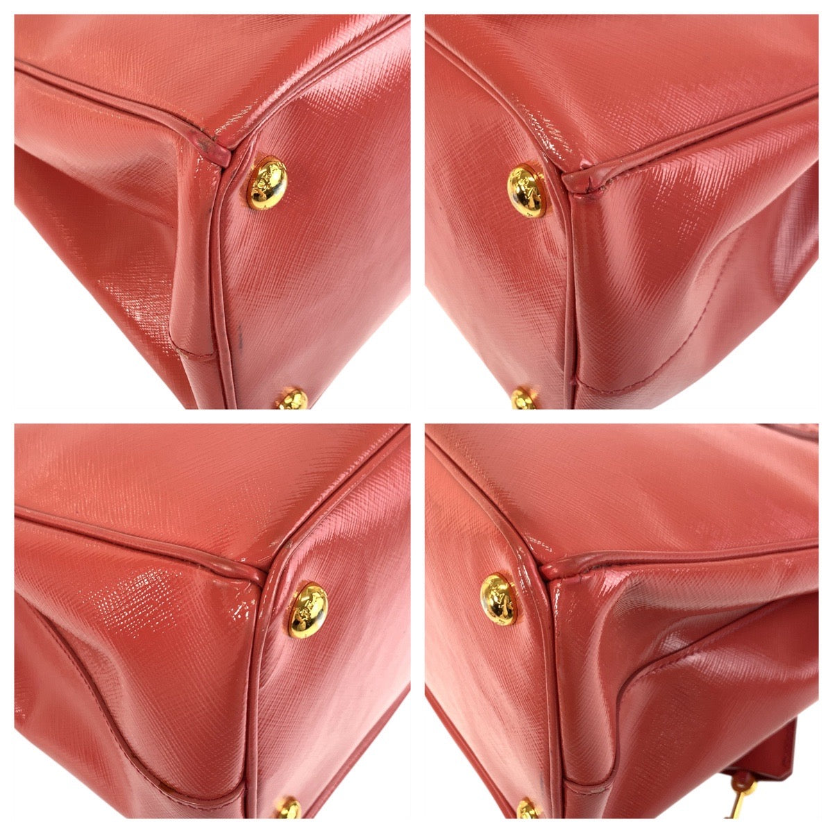Prada 2Way Bag Leather Saffiano Pink Travel Bag