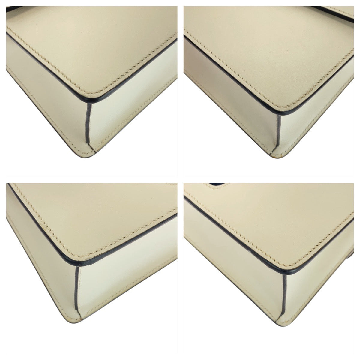 Gucci Ivory n Leather White Gold Shoulder Bag