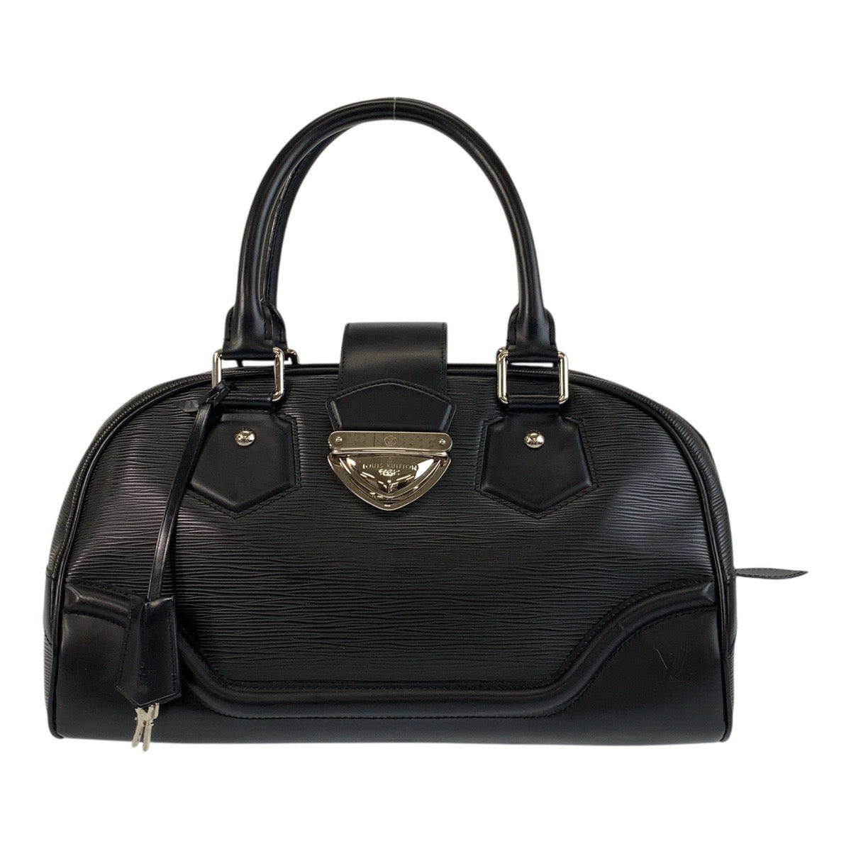 Louis Vuitton M59312 SilverMetal Epi Bowling Montaigne Leather Black Shoulder Bag