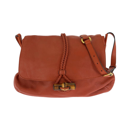 Gucci omen Leather Brown Gold Orange Shoulder Bag
