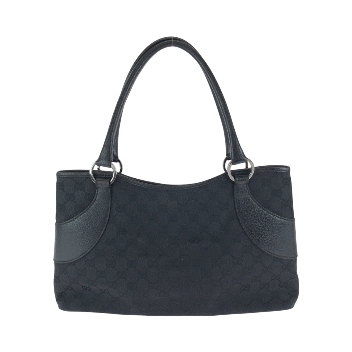 Gucci GG SilverMetal Canvas Black Tote Bag