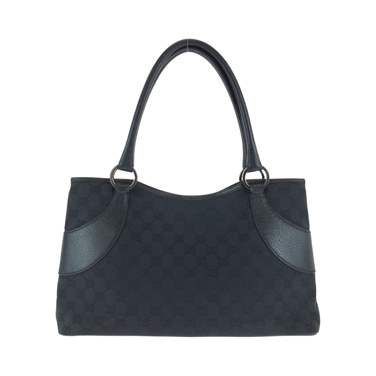 Gucci GG SilverMetal Canvas Black Tote Bag