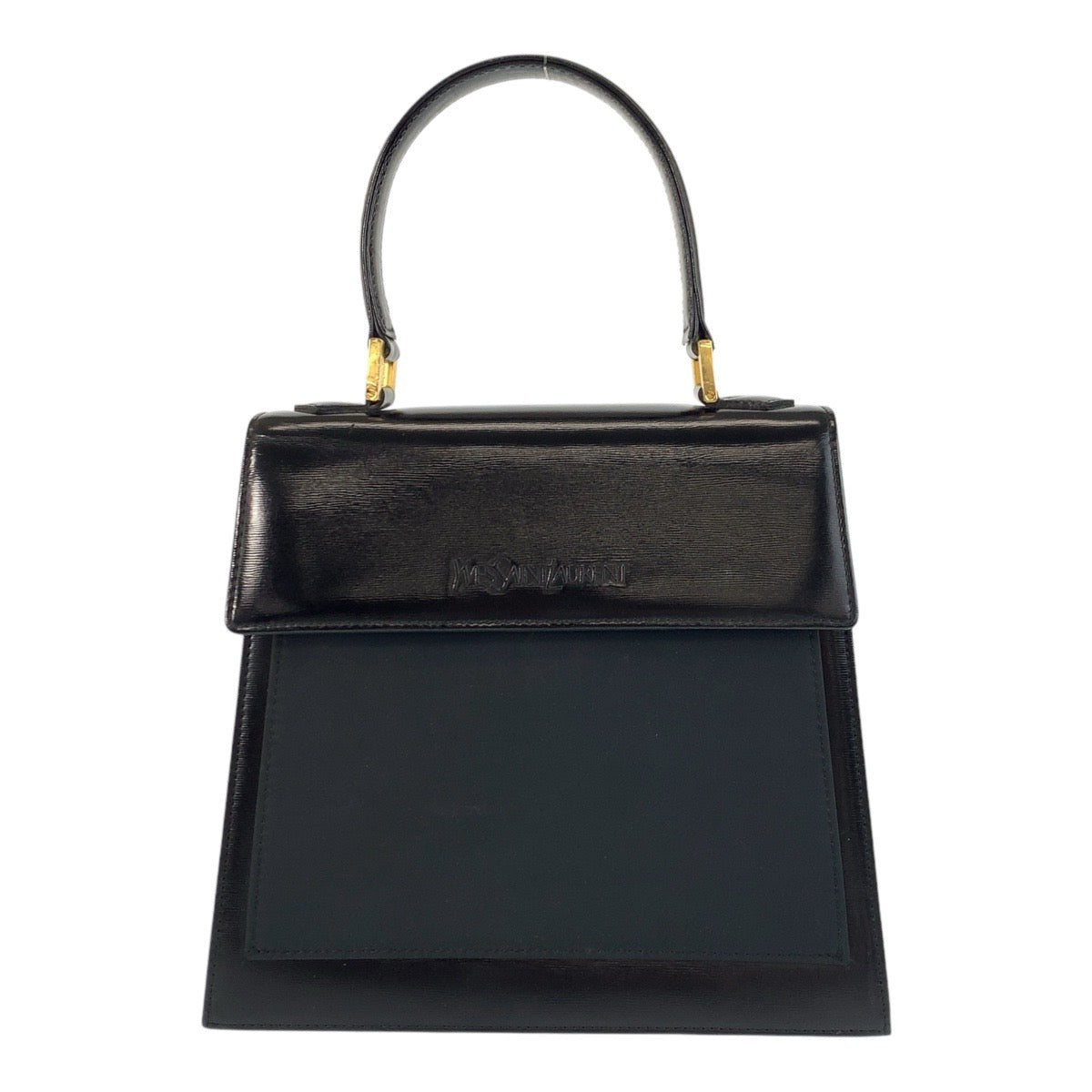 YSL Saint Laurent Handbag Goldmetal Women Leather Black Travel Bag