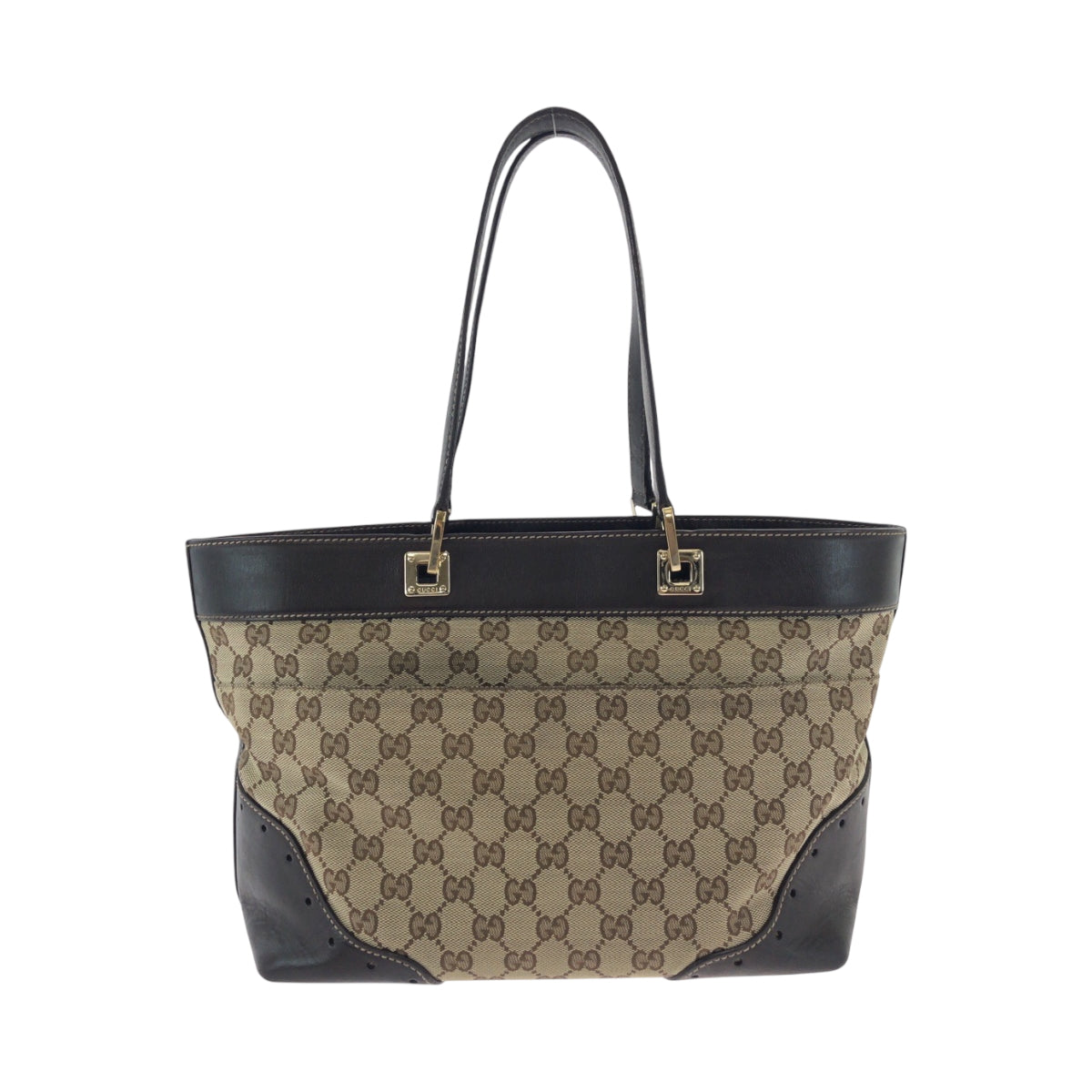 Gucci GG Canvas Brown Beige Gold Shoulder Bag 2