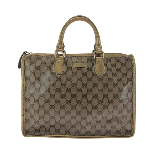 Gucci PVC Brown Gold Tote Bag