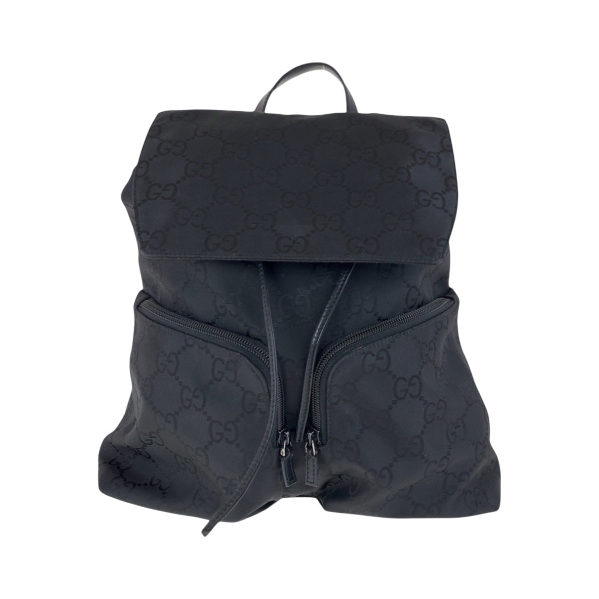 Gucci Backpack 003 SilverMetal Backpack Nylon Black