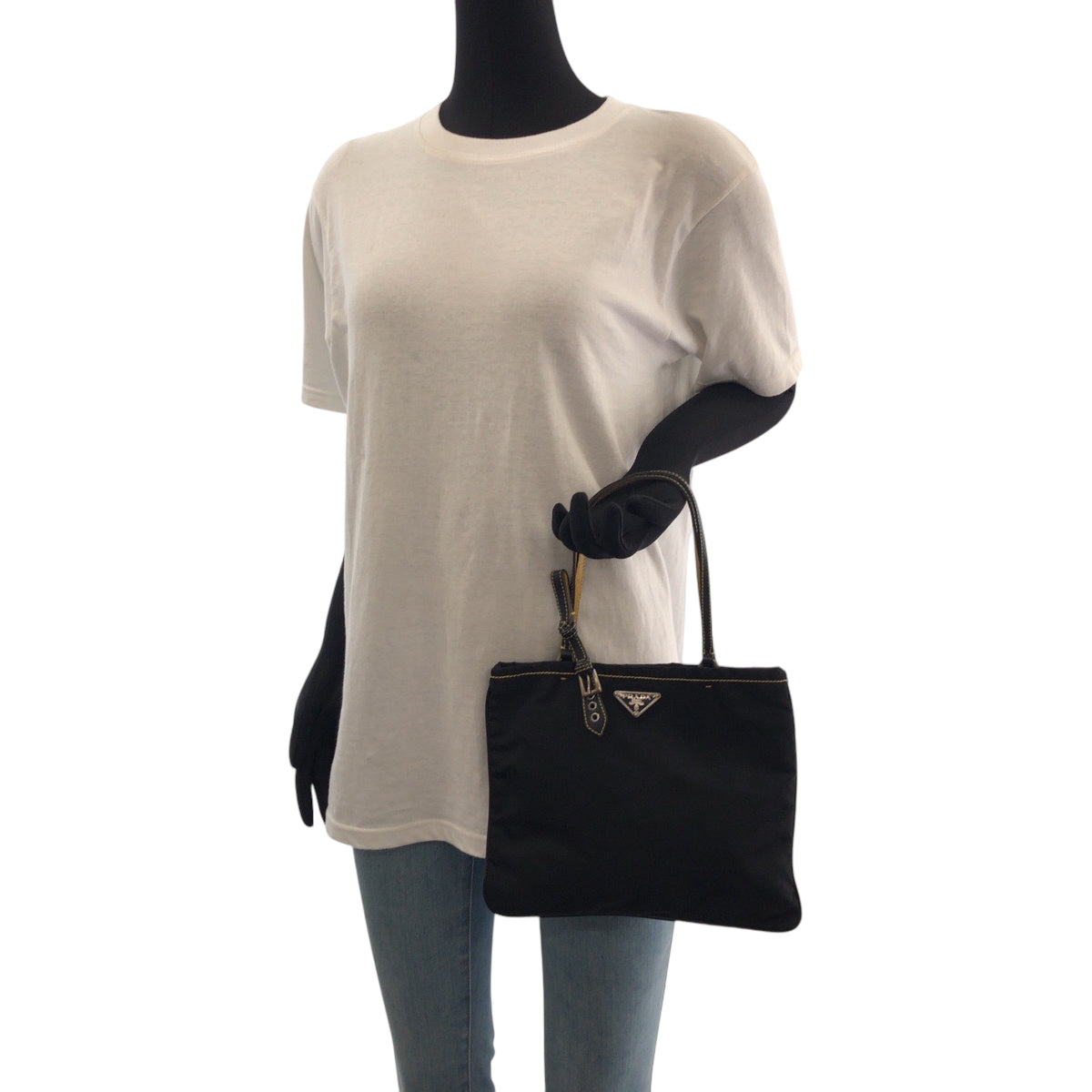 Tote Bag Yellow Silvermetal Tote Bag Handbag Nylon Black