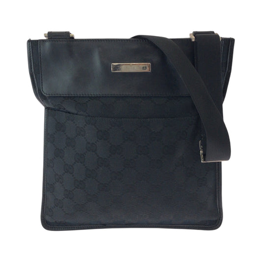 Gucci 019 GG SilverMetal pochette Canvas Black Shoulder Bag
