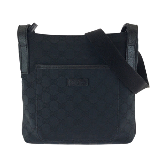Gucci GG SilverMetal pochette Canvas Black Shoulder Bag