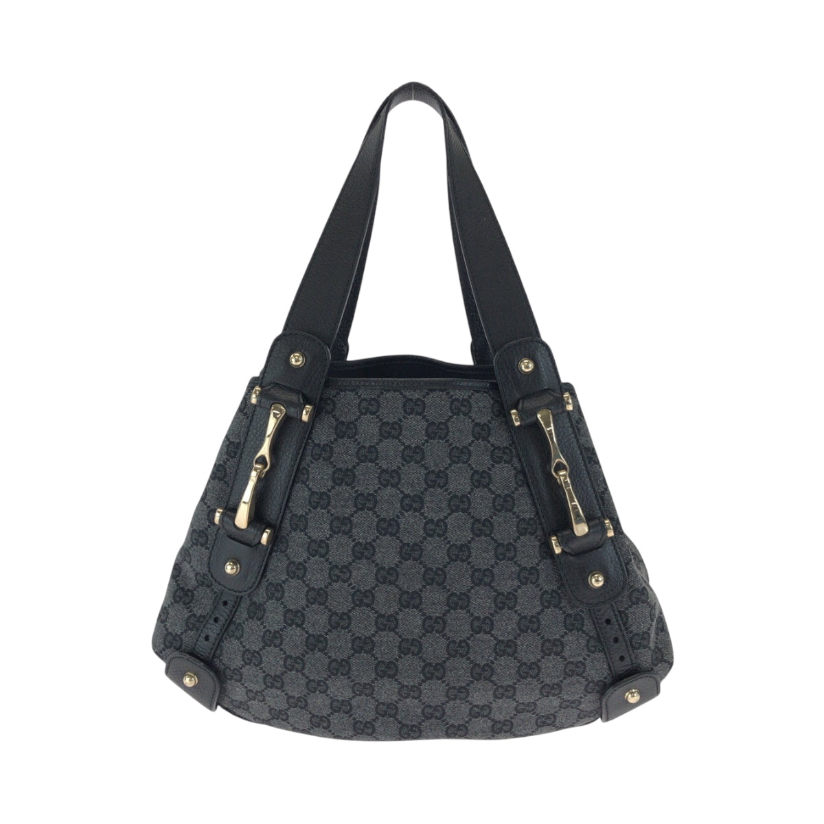 Gucci GG bit Canvas Black Gold Gray Shoulder Bag