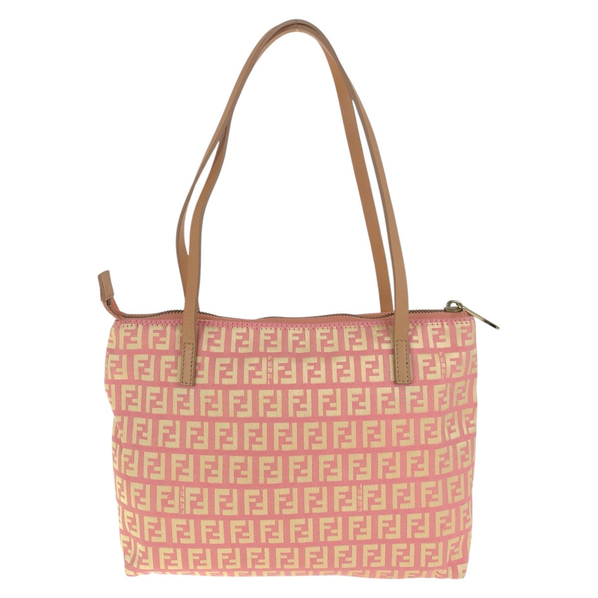 Fendi Tote Bag 8Bh021 Gold Tote Bag Shoulder Bag Leather Canvas Metal
