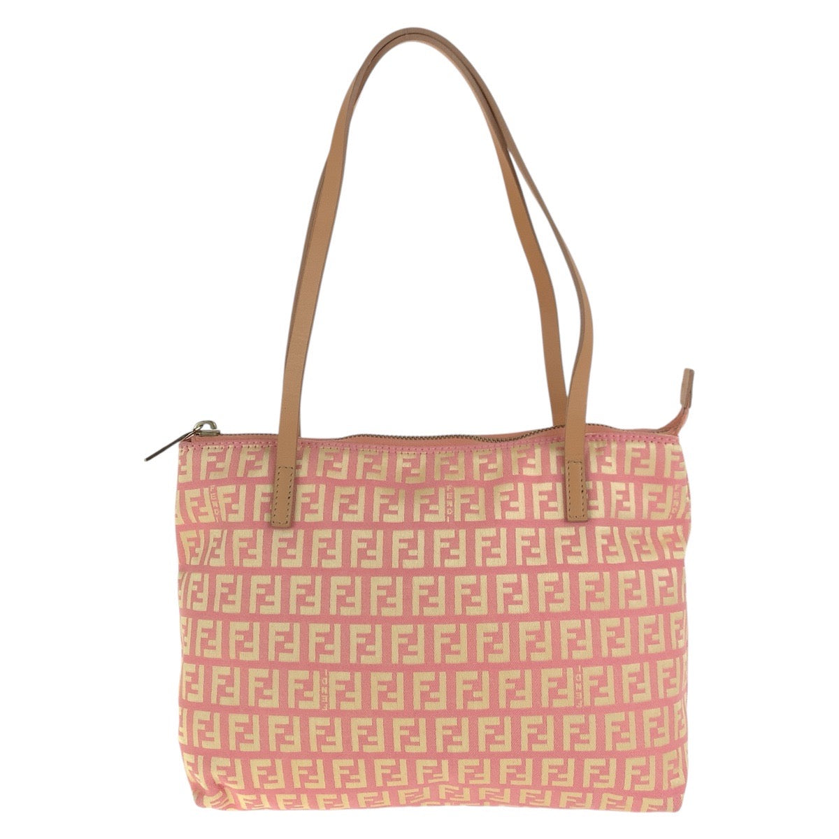Fendi Tote Bag 8Bh021 Gold Tote Bag Shoulder Bag Leather Canvas Metal