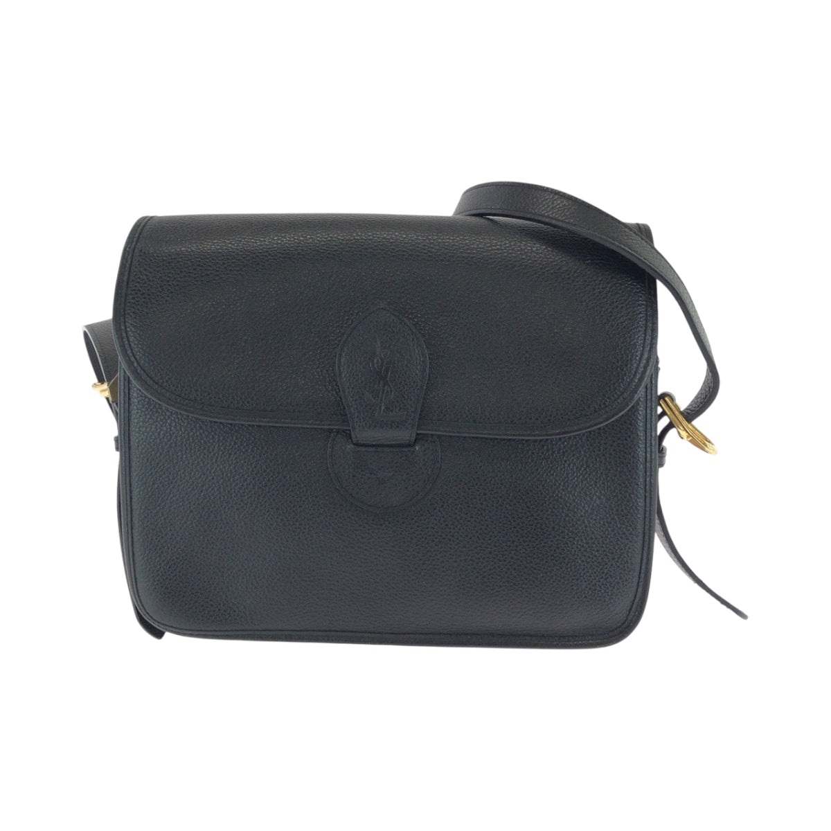 YSL Saint Laurent Shoulder Bag Goldmetal Shoulder Bag Pochette Women Leather Black
