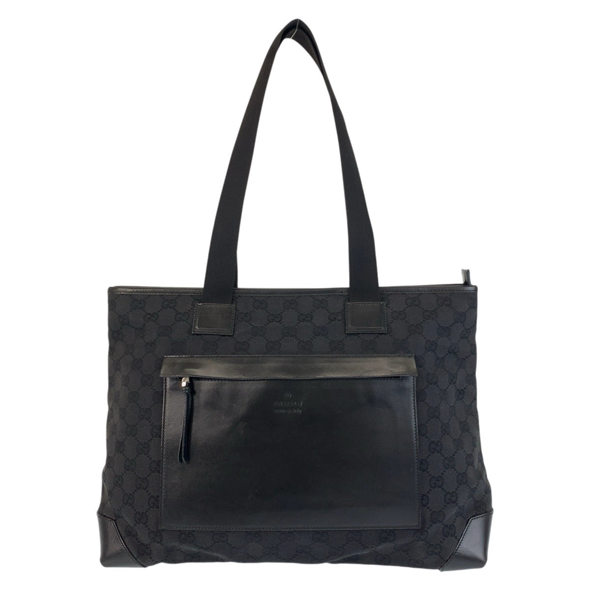 Gucci GG SilverMetal Leather Canvas Black Shoulder Bag 3