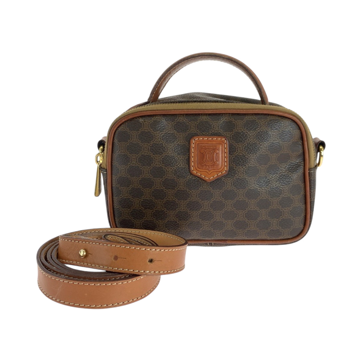 Shoulder Bag Pvc Dark Metal Shoulder Bag Brown Gold