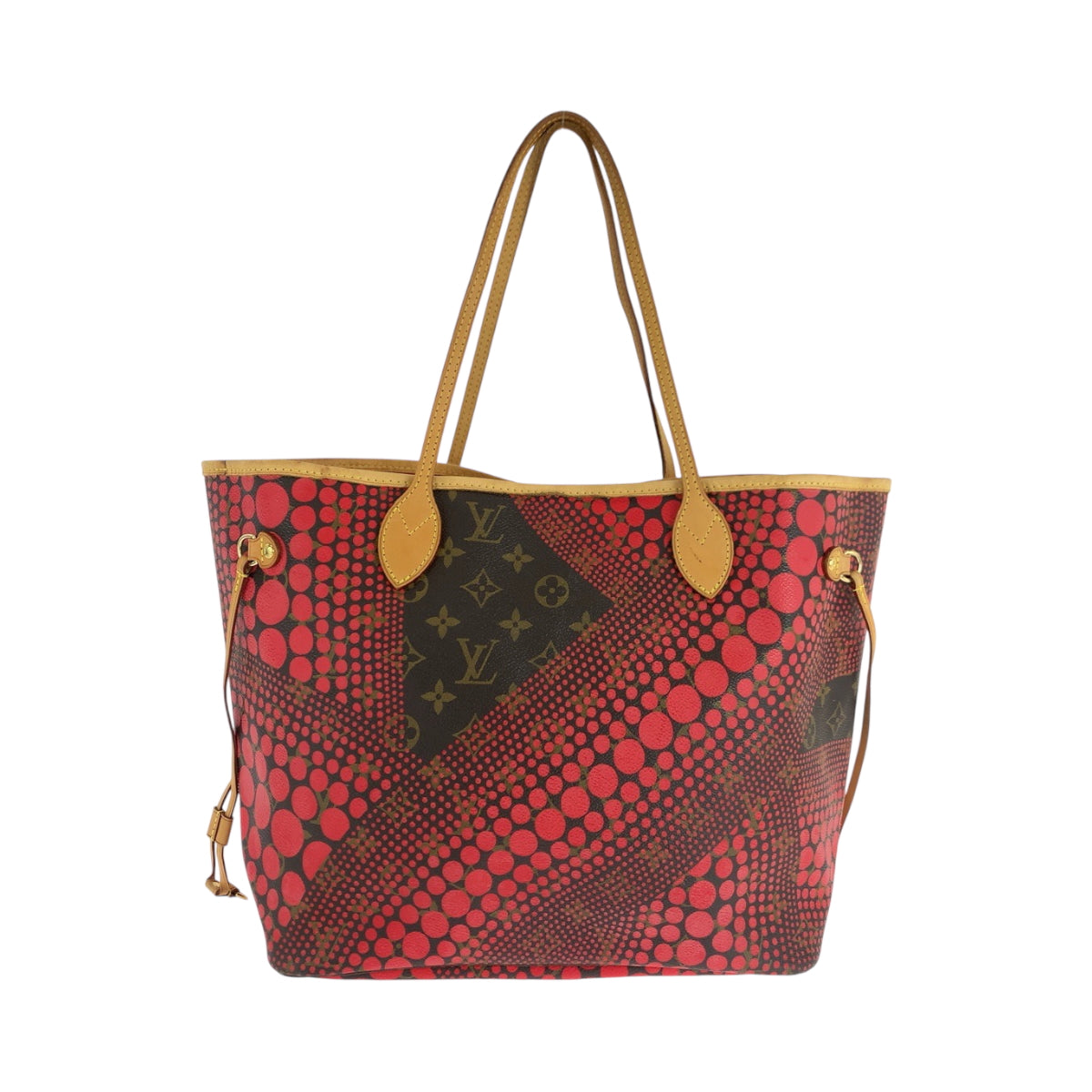Louis Vuitton M40686 PVC Yayoi Kusama collaboration Monogram Brown Red Gold Shoulder Bag