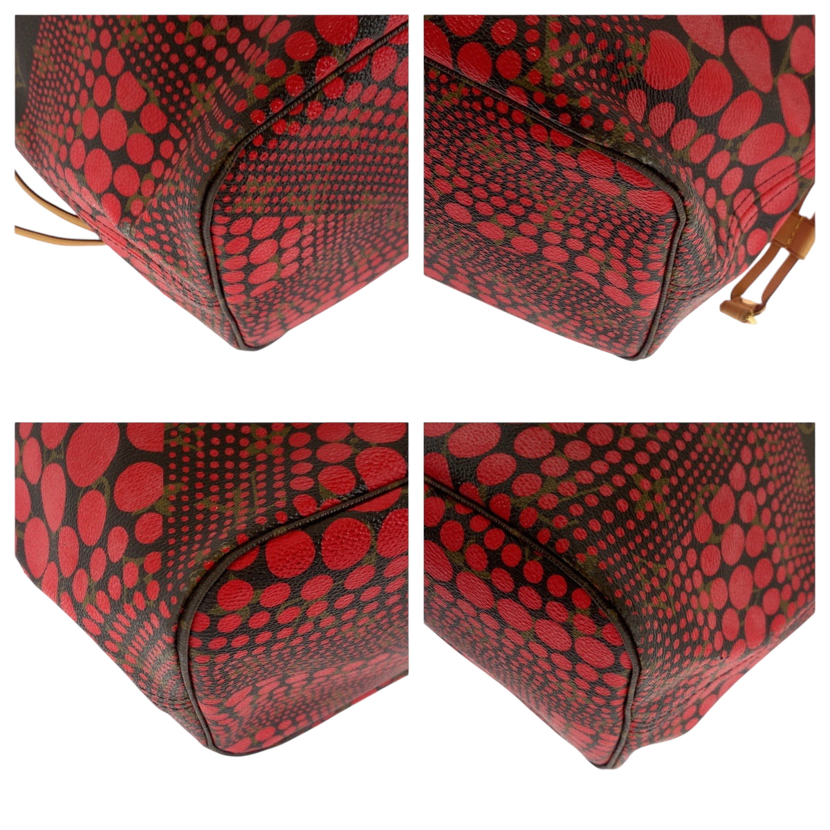 Louis Vuitton M40686 PVC Yayoi Kusama collaboration Monogram Brown Red Gold Shoulder Bag
