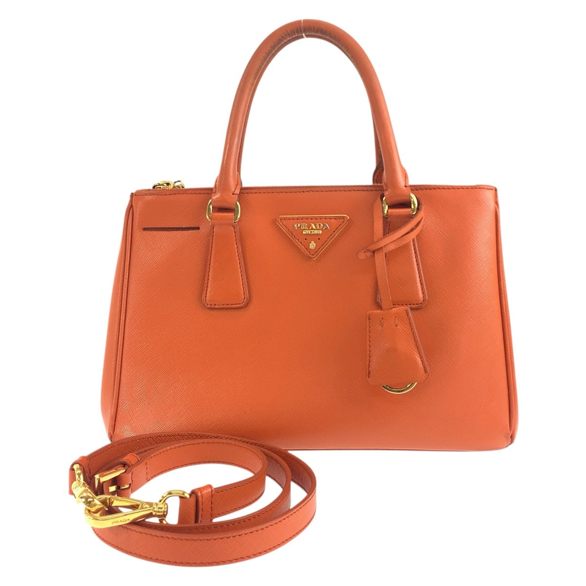 Orange Goldmetal Handbag Tote Bag Shoulder Bag Leather