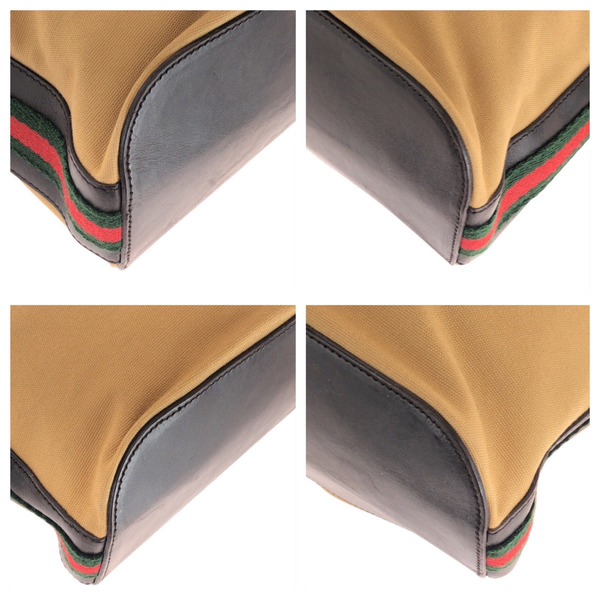 Gucci Sherry Line Shoulder Bag Leather Canvas Shoulder Bag