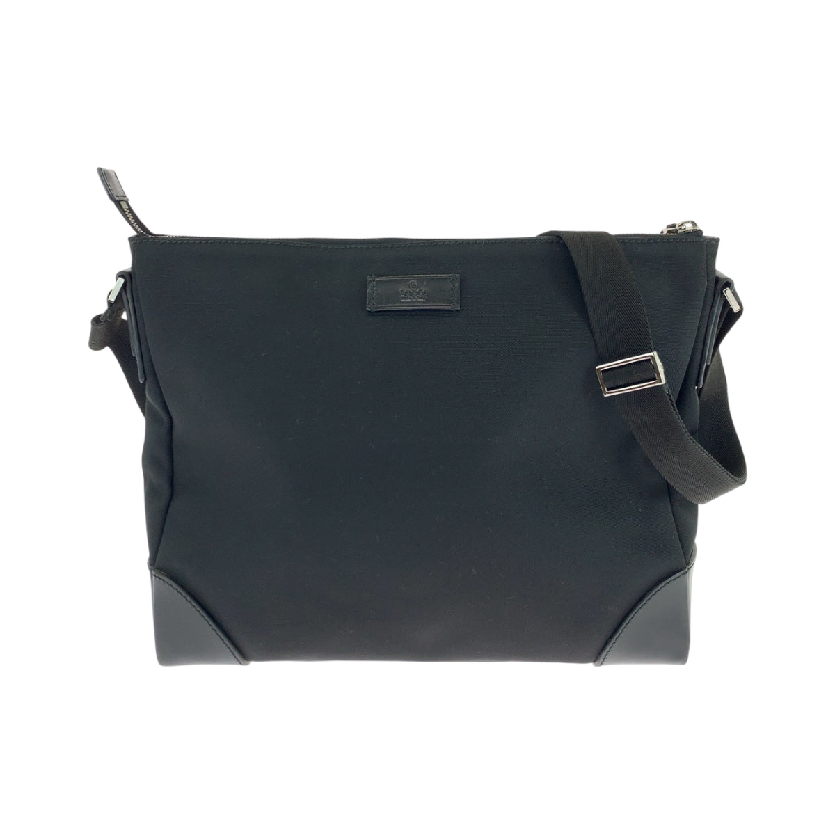 Gucci SilverMetal Messenger Nylon Black Shoulder Bag