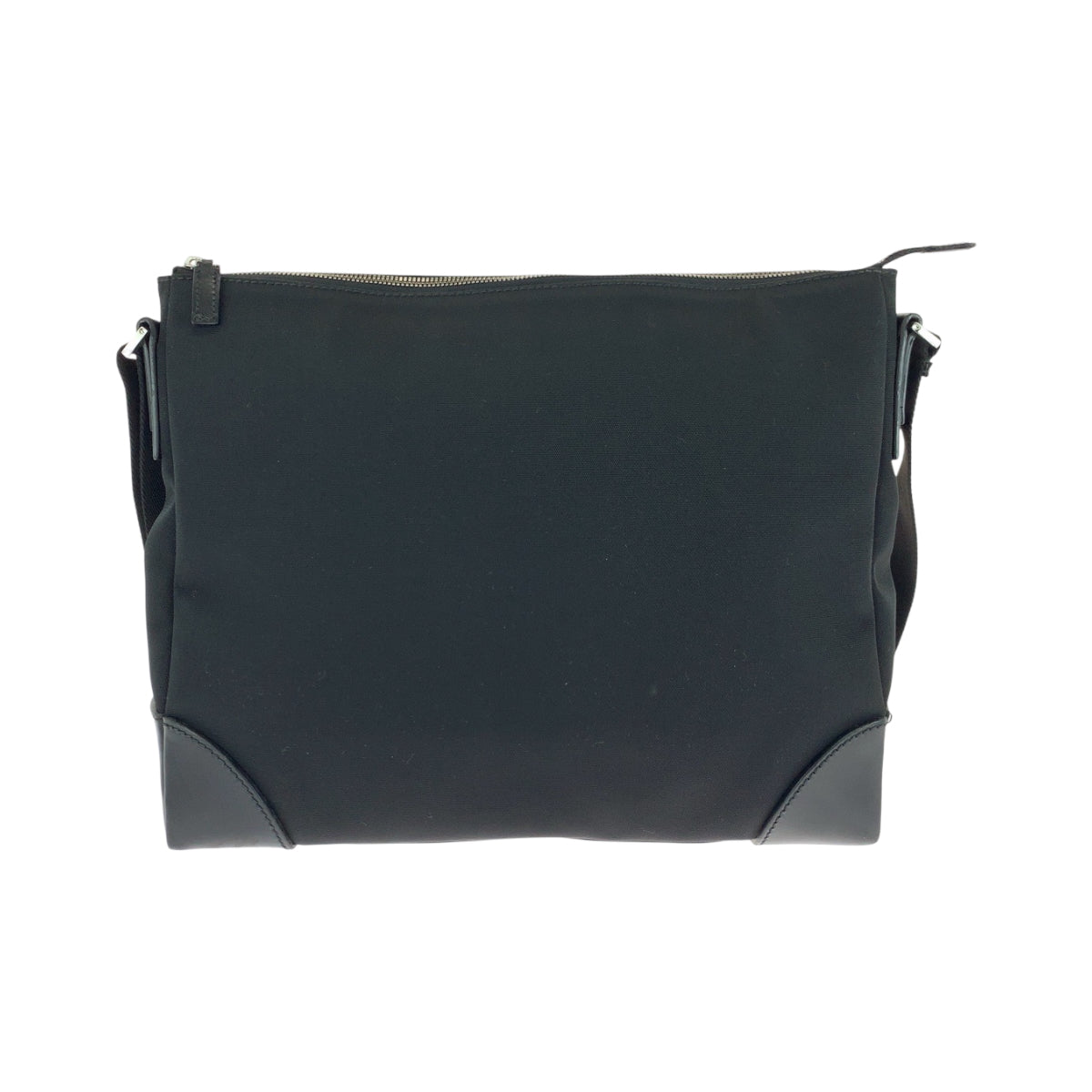 Gucci SilverMetal Messenger Nylon Black Shoulder Bag