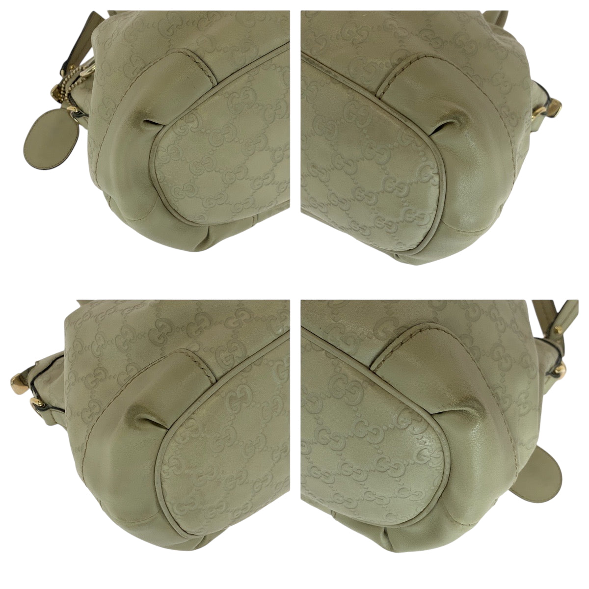 Gucci Ivory Metal 2way Guccisima Sukey Leather Gold Shoulder Bag