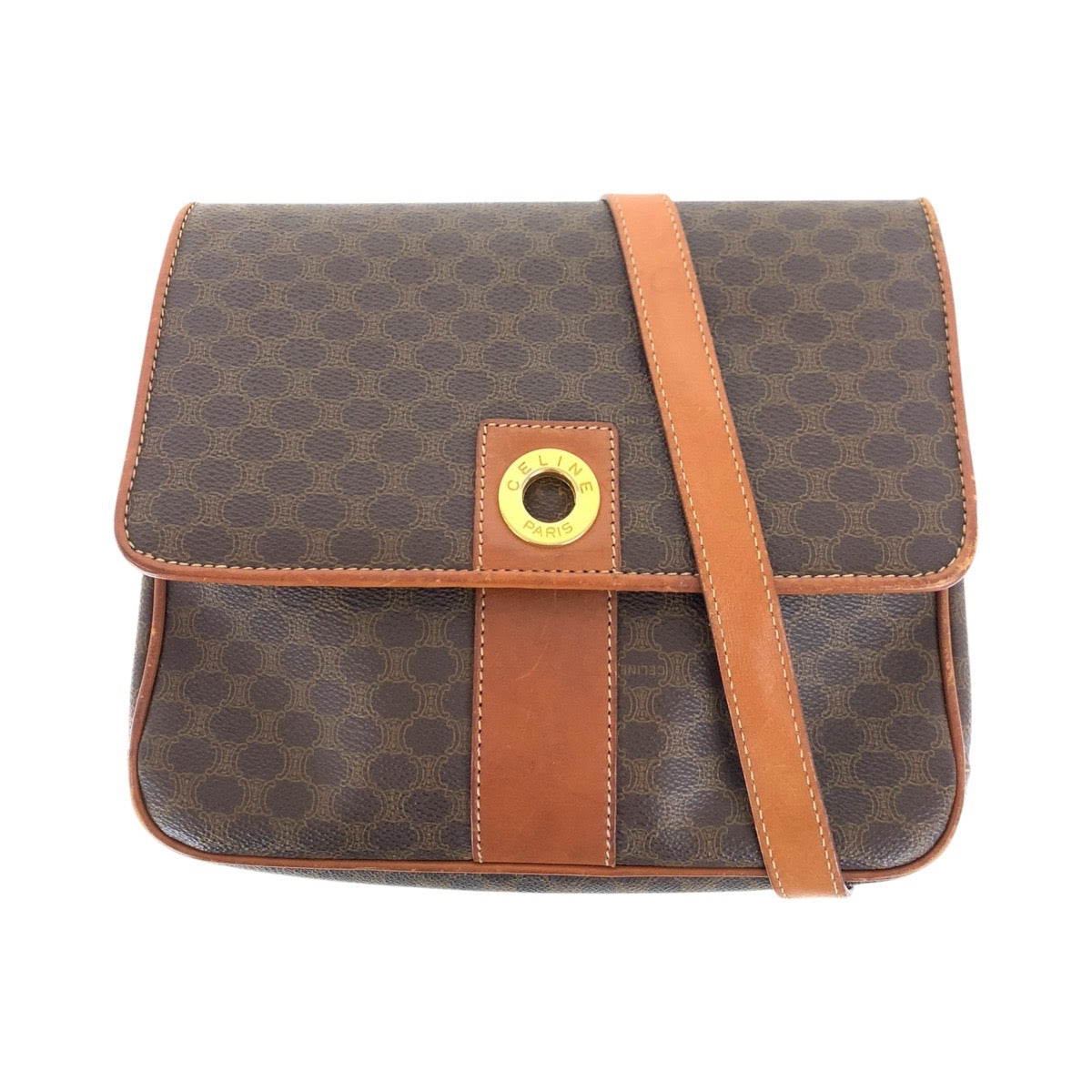 Shoulder Bag Pvc, Metal Shoulder Bag Pochette Leather Brown Logo Women