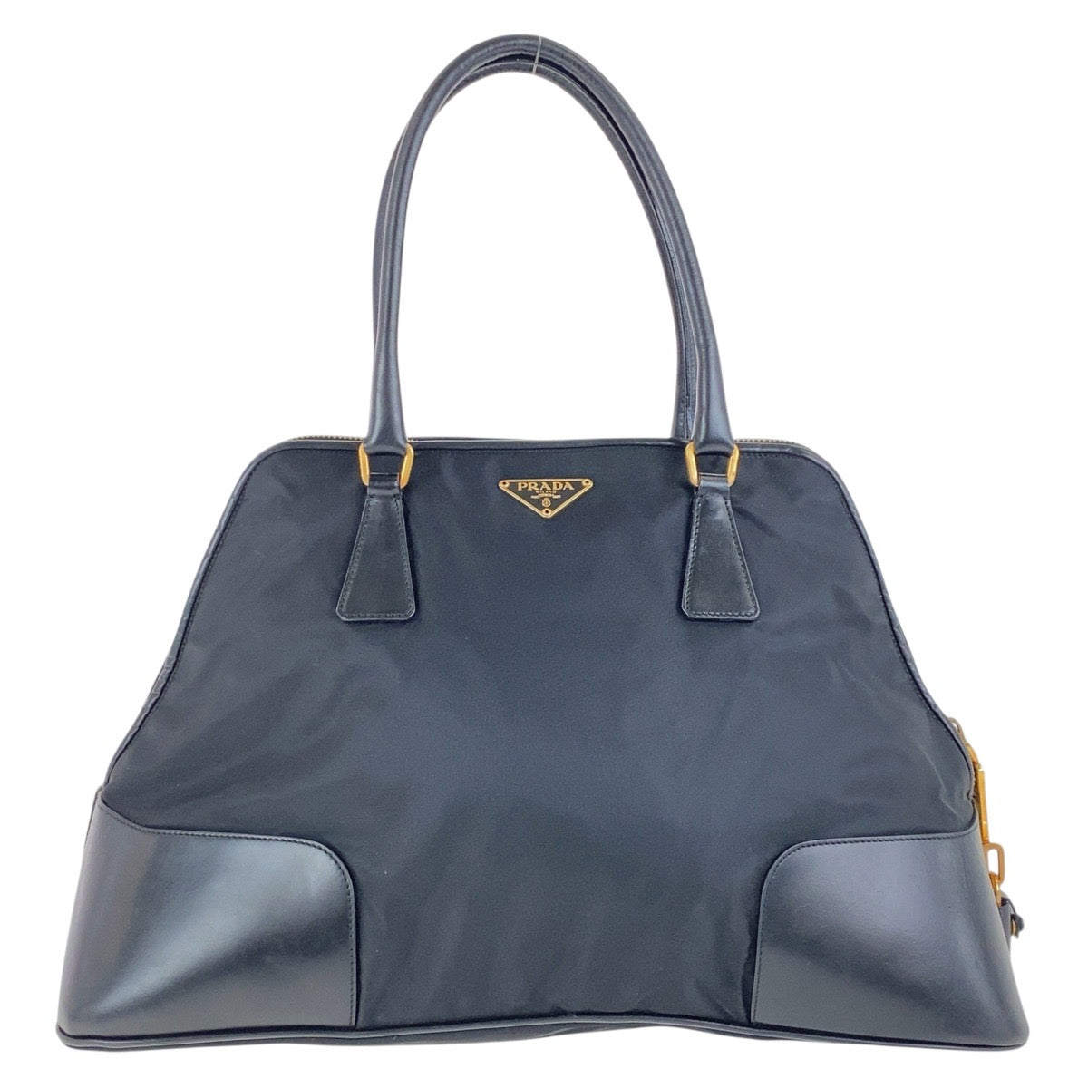 Shoulder Bag , Goldmetal Shoulder Bag Tote Leather Nylon
