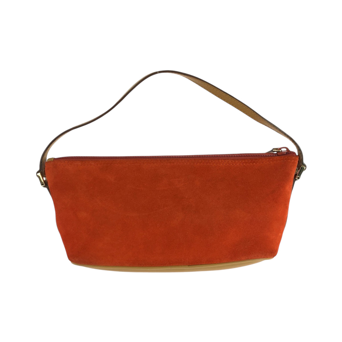 Gucci 039 Suede Beige Gold Orange Handbag
