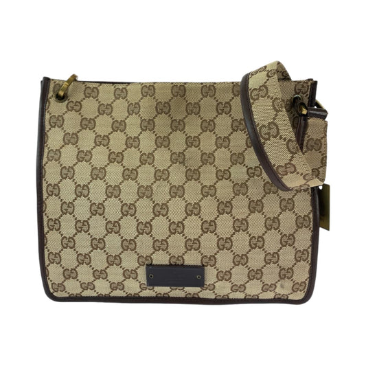Gucci GG omen Canvas Brown Beige Gold Shoulder Bag