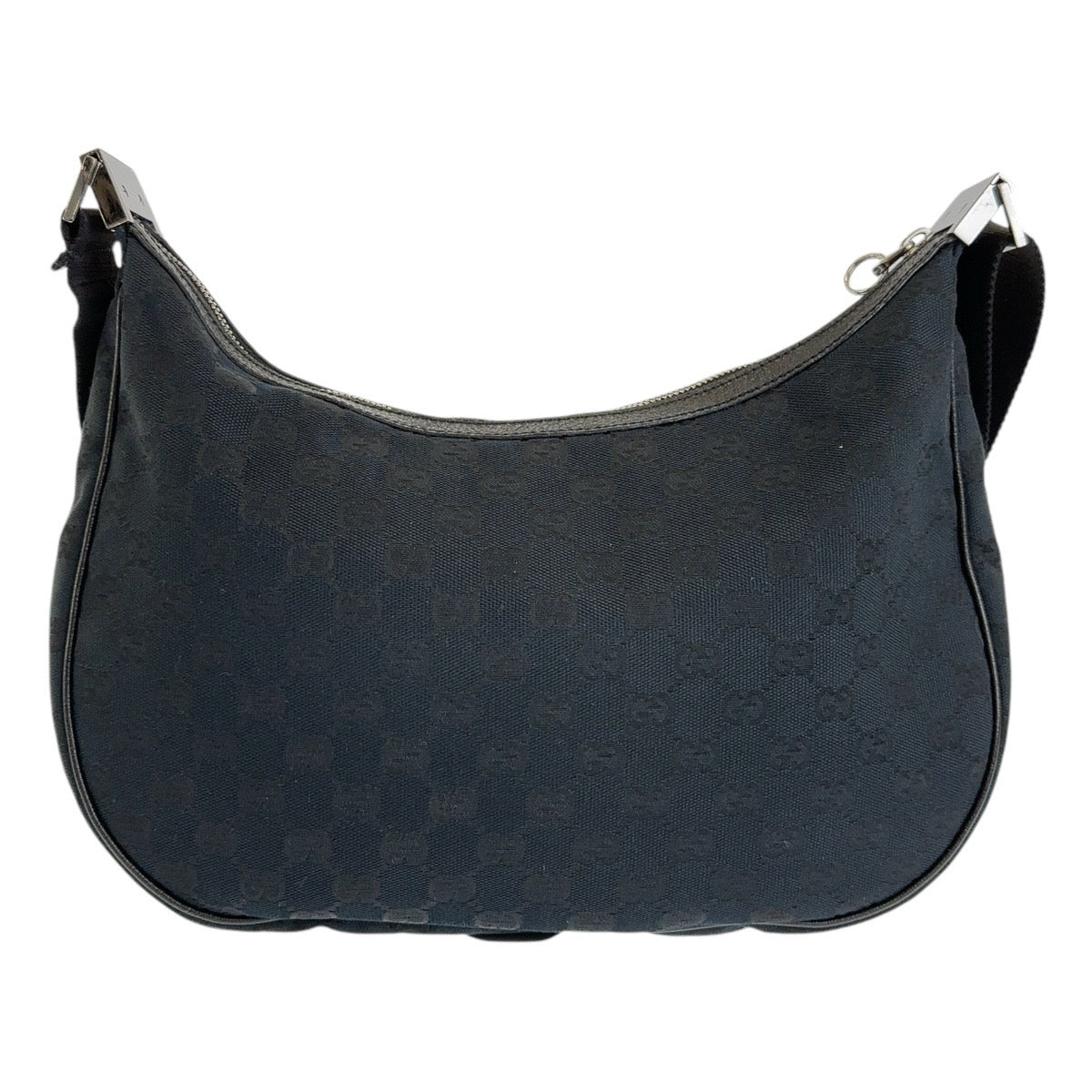 Gucci GG SilverMetal Canvas Black Crossbody Bag