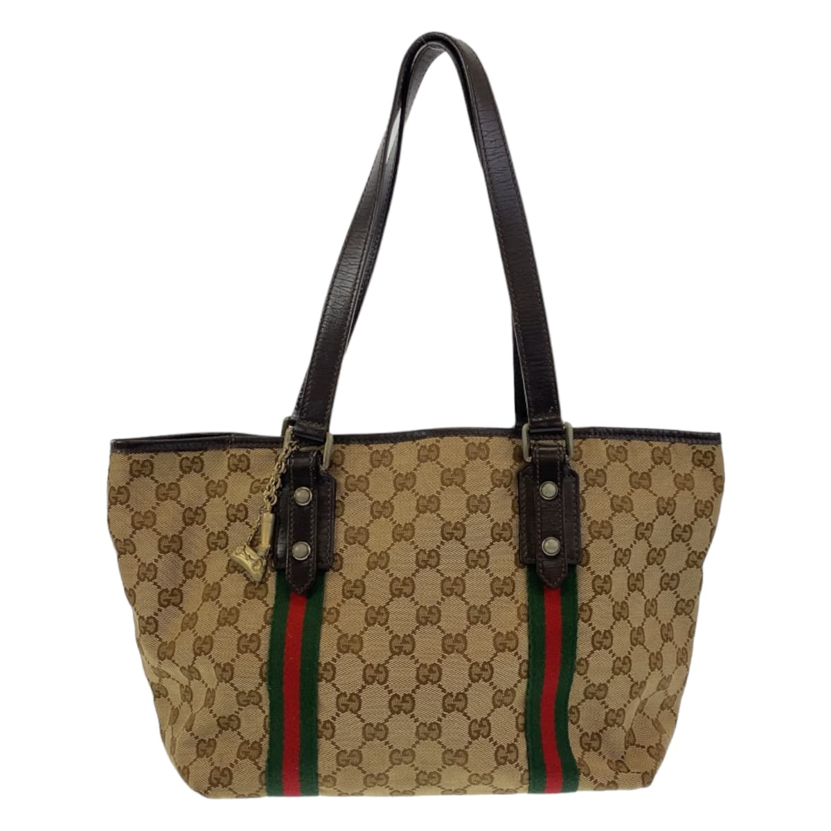 Gucci GG Sherry line Canvas Beige Multicolor Shoulder Bag