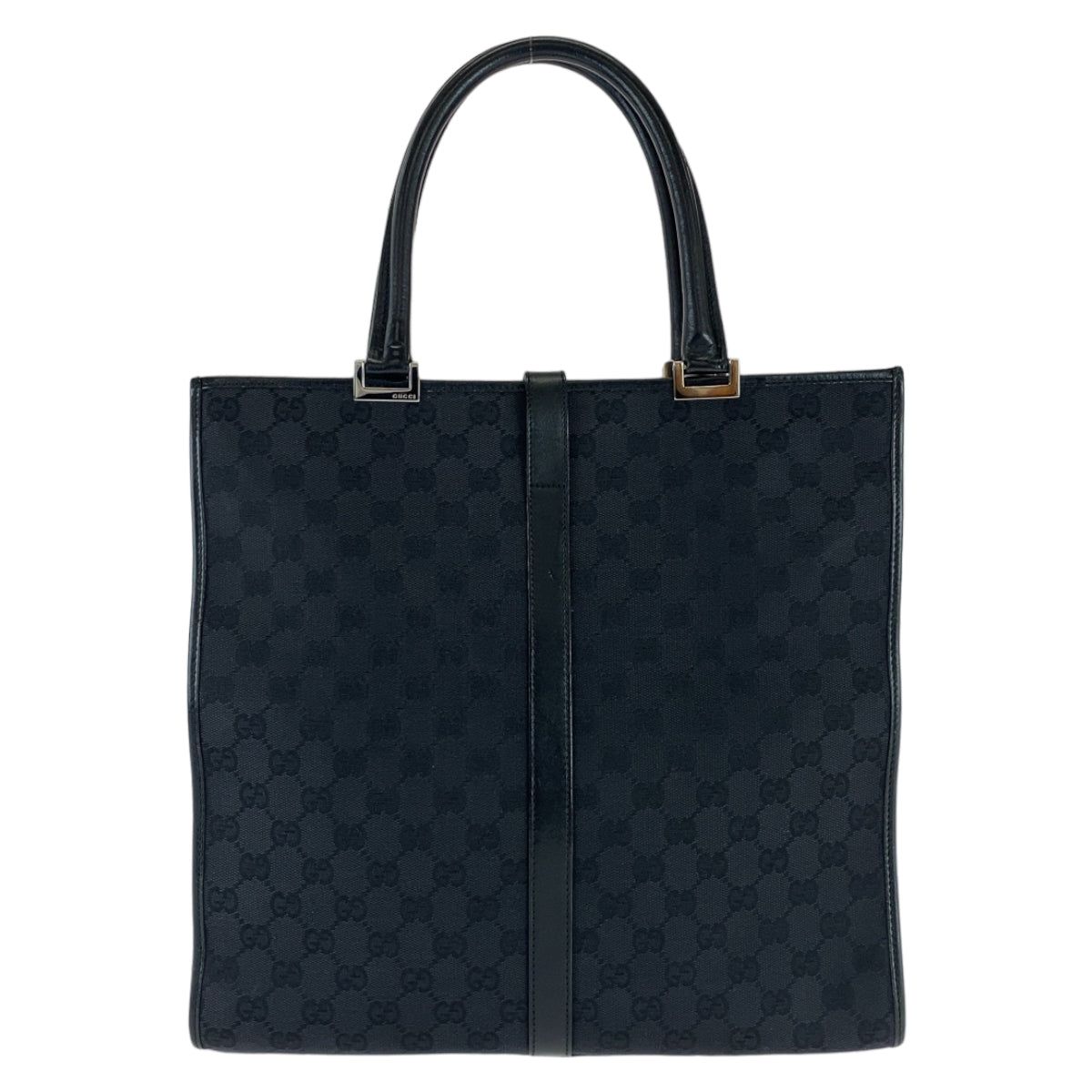 Gucci 002 GG Jackie Leather Canvas Black Tote Bag