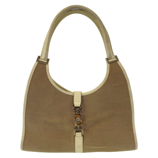 Gucci 002 Jackie Canvas Beige Shoulder Bag