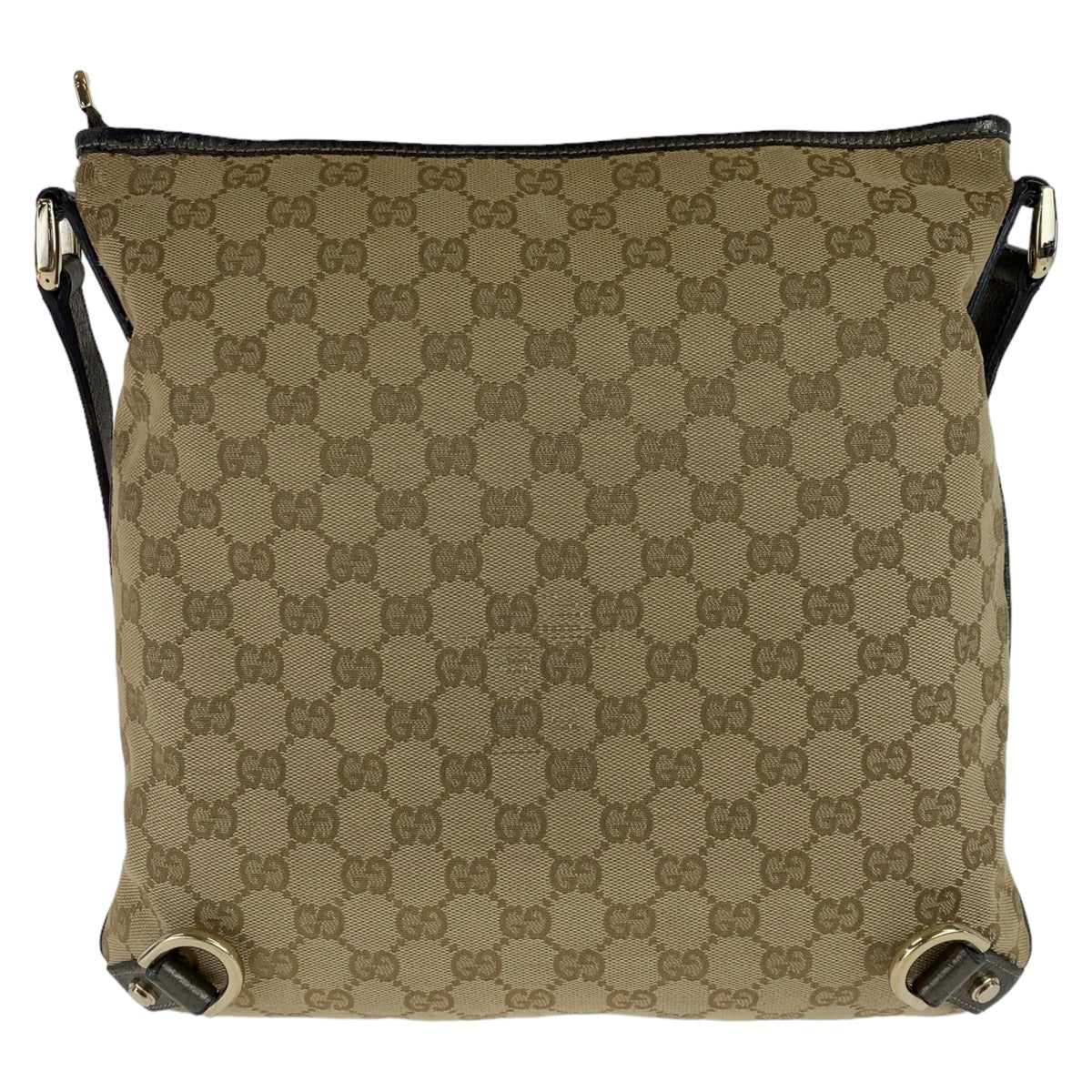 Gucci GG Gold ey GG pattern Leather Canvas Brown Beige Crossbody Bag