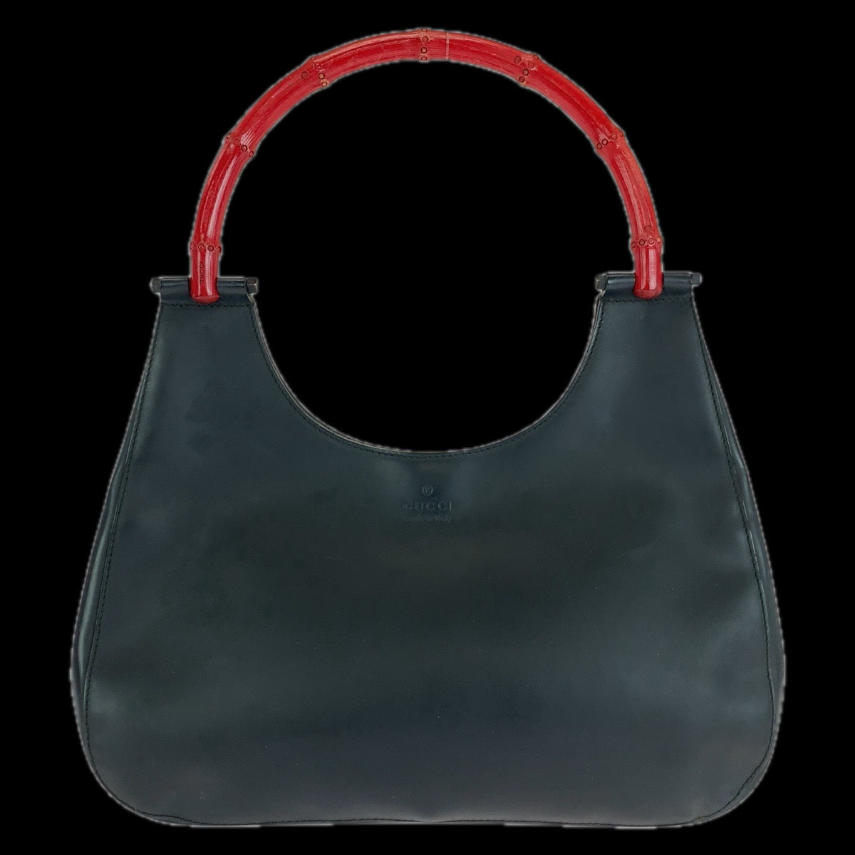 Gucci 001 Bamboo Leather Black Shoulder Bag