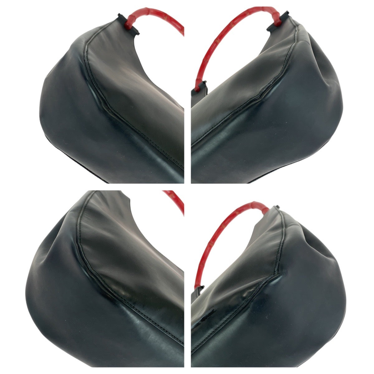 Gucci 001 Bamboo Leather Black Shoulder Bag