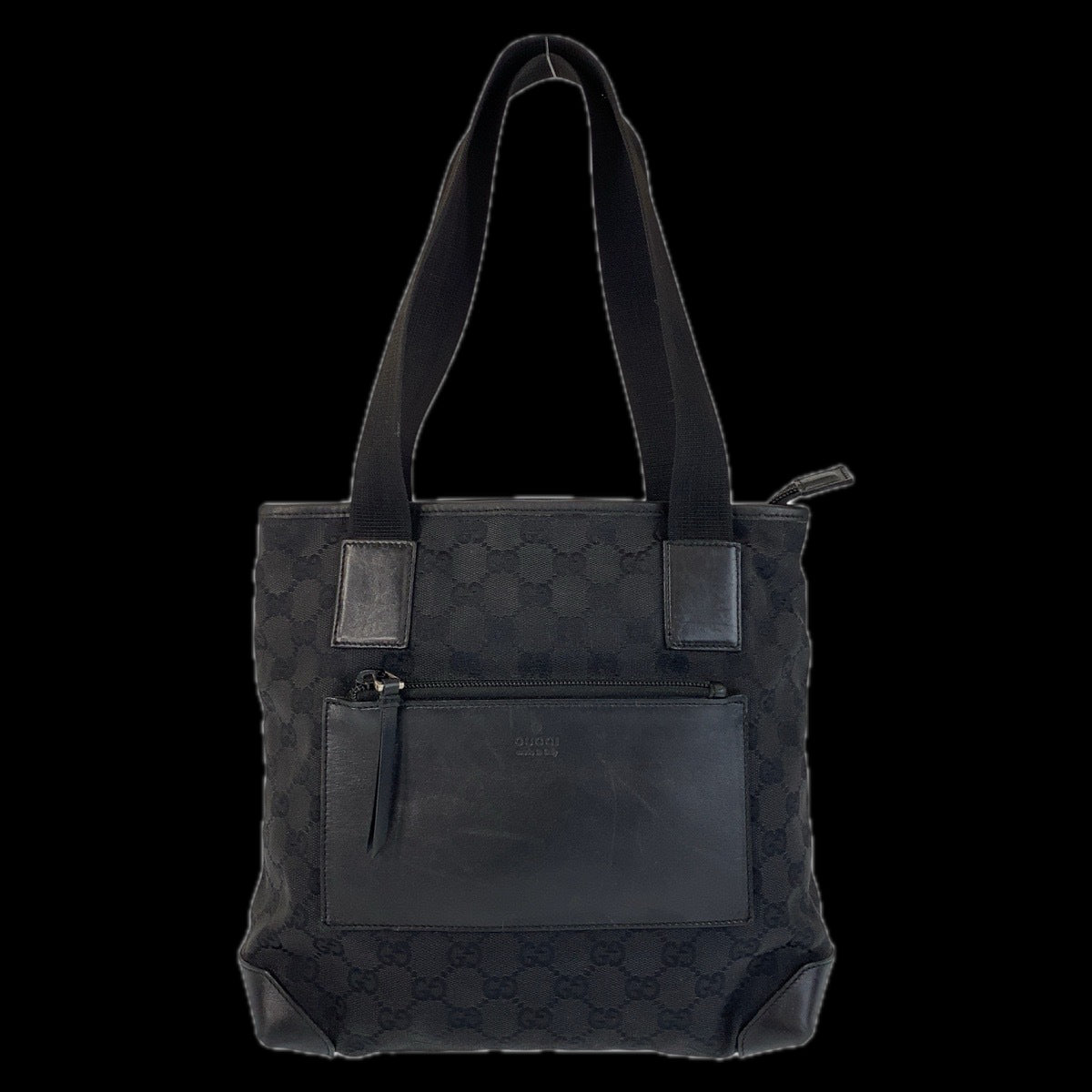 Gucci GG Leather Canvas Black Shoulder Bag