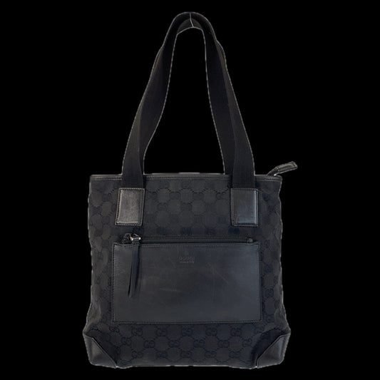 Gucci GG Leather Canvas Black Shoulder Bag