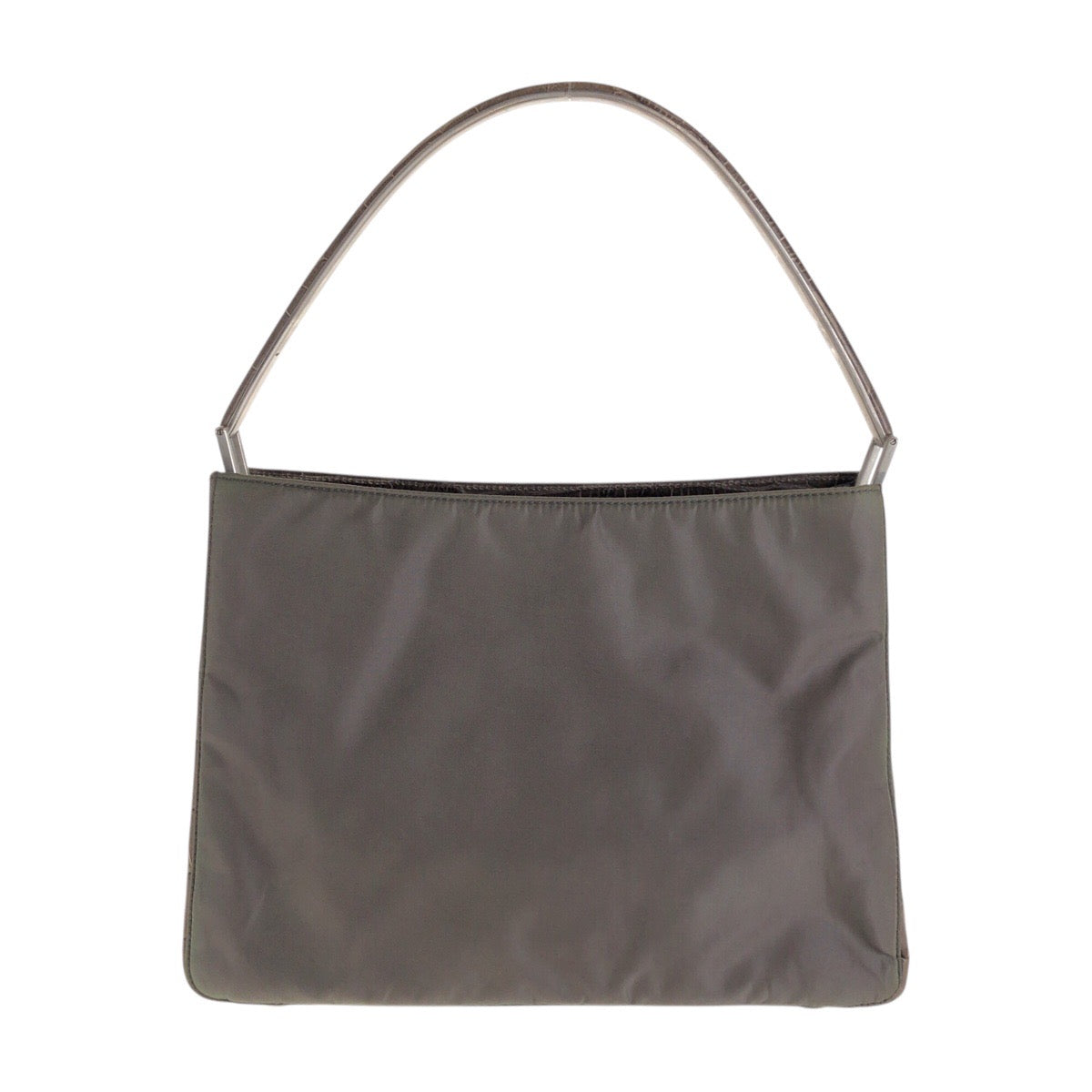 Gray Handbag Shoulder Bag Test Croco Embossed Nylon
