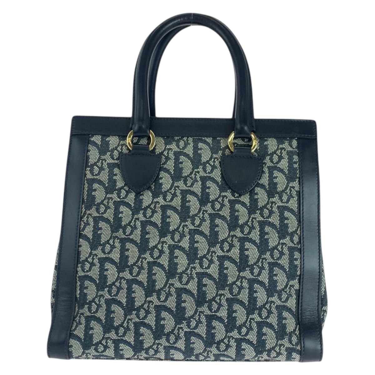 Dior Tote Bag , Navy Metal Tote Bag Leather Canvas