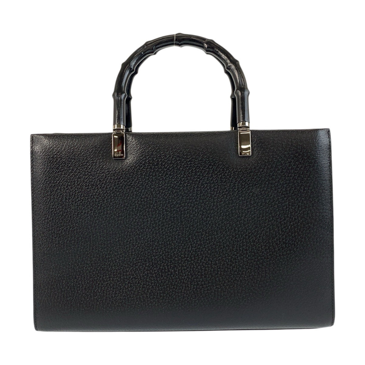 Gucci 002 Metal 2way Bamboo Leather Black Gold Shoulder Bag